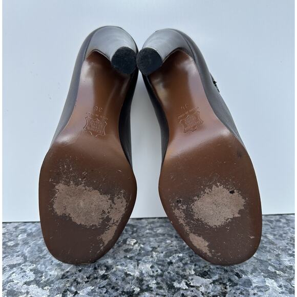 Lou Leather Pump - Brown Stiletto Heel – SCHUTZ EMILIO PUCCI Brown Round Toe Leather Pumps Heels Size 36